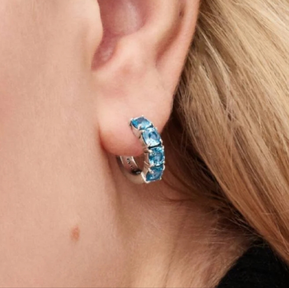 Pandora Blue Hoop Earrings